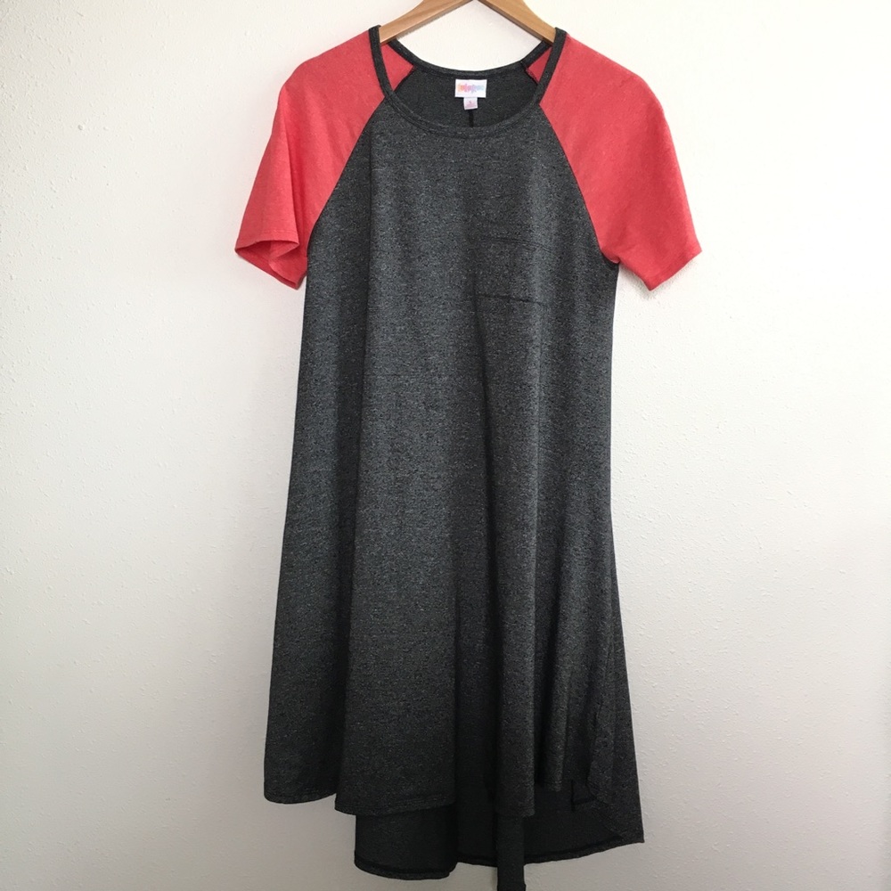 2 for $10 LuLaRoe gray pink raglan short sleeve dress S